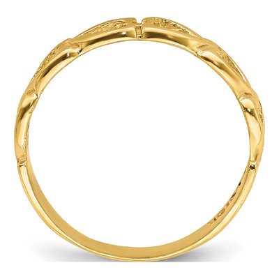 14K Yellow Gold Open Hearts Baby Ring – view 3