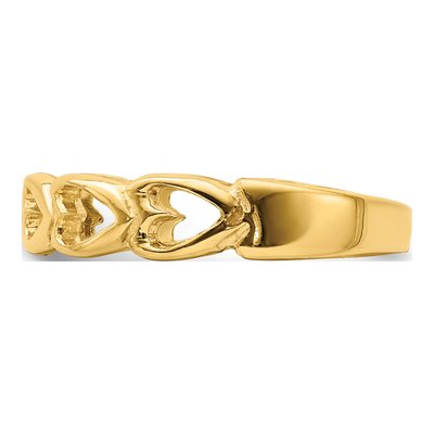 14K Yellow Gold Open Hearts Baby Ring – view 4