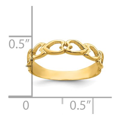 14K Yellow Gold Open Hearts Baby Ring – view 5