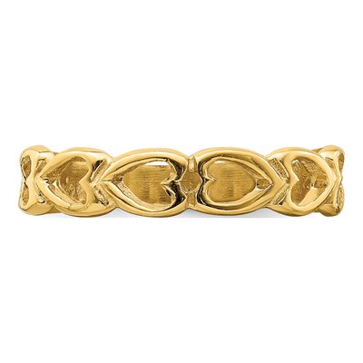14K Yellow Gold Open Hearts Baby Ring – view 6