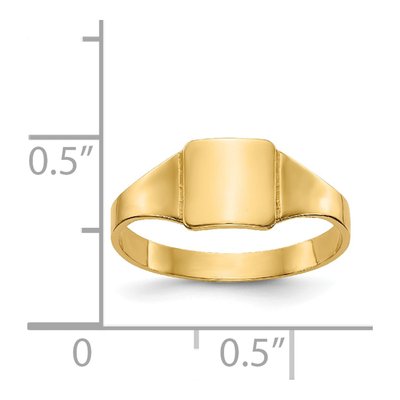 14K Yellow Gold Kids' Square Signet Ring – view 4
