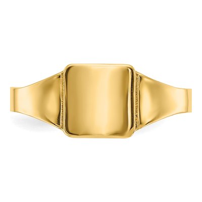 14K Yellow Gold Kids' Square Signet Ring – view 6