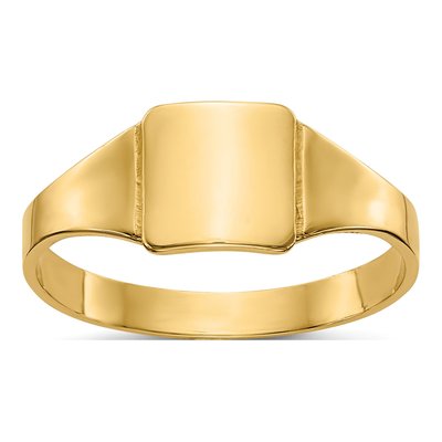 14K Yellow Gold Kids' Square Signet Ring