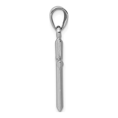 14K White Gold Hollow Cross Pendant – view 3