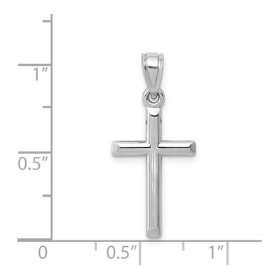 14K White Gold Hollow Cross Pendant – view 4