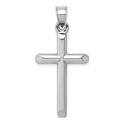 14K White Gold Hollow Cross Pendant