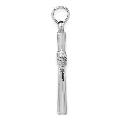 14K White Gold Hollow 3D Cross Pendant – view 3
