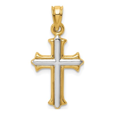 14K Yellow Gold Reversible Cross Pendant