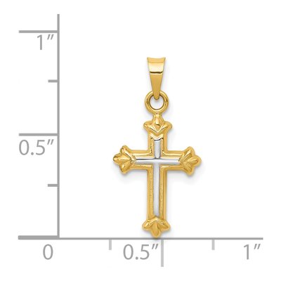 14K Yellow Gold Hollow Cross Charm – view 4