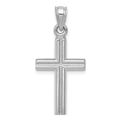 14K White Gold Cross Pendant