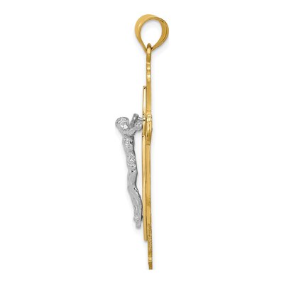 14K Two-Tone Gold Crucifix Pendant – view 3