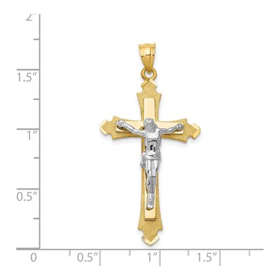 14K Two-Tone Gold Crucifix Pendant – view 4