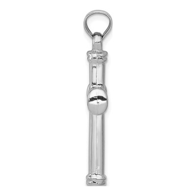 14K White Gold Hollow Cross Pendant – view 3