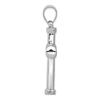 14K White Gold Hollow Cross Pendant – view 3