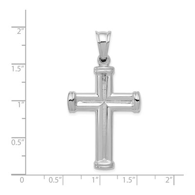 14K White Gold Hollow Cross Pendant – view 4