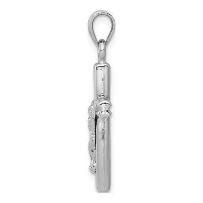 14K White Gold Reversible Crucifix Cross Pendant – view 3