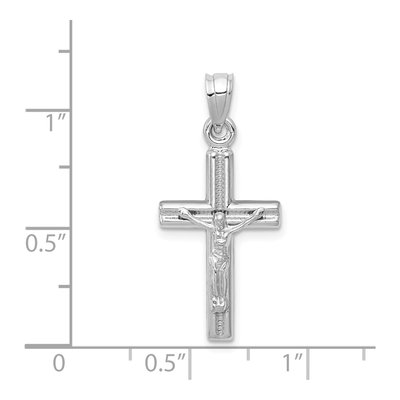14K White Gold Reversible Crucifix Cross Pendant – view 4
