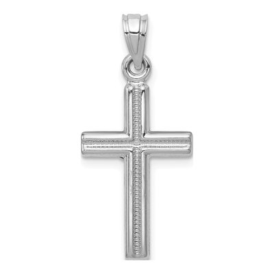 14K White Gold Reversible Crucifix Cross Pendant – view 5