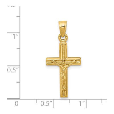 14K Yellow Gold Reversible Crucifix Cross Pendant – view 4