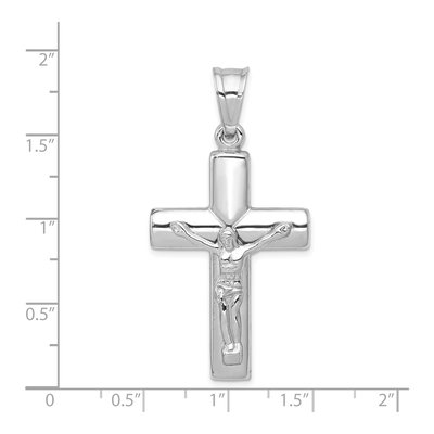14K White Gold Reversible Crucifix Cross Pendant – view 4