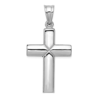 14K White Gold Reversible Crucifix Cross Pendant – view 5