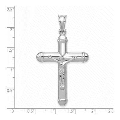 14K White Gold Reversible Crucifix Cross Pendant – view 4