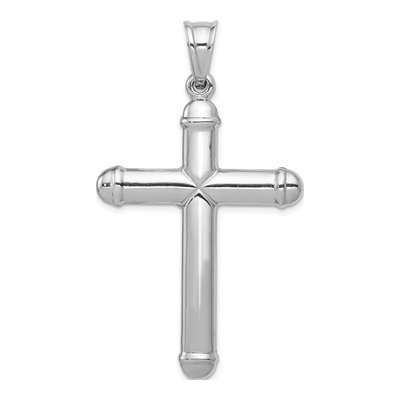 14K White Gold Reversible Crucifix Cross Pendant – view 5