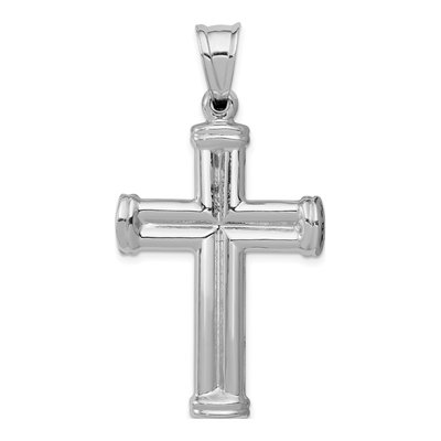 14K White Gold Reversible Crucifix Cross Pendant – view 5
