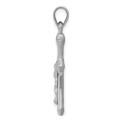 14K White Gold Reversible Crucifix Cross Pendant – view 3