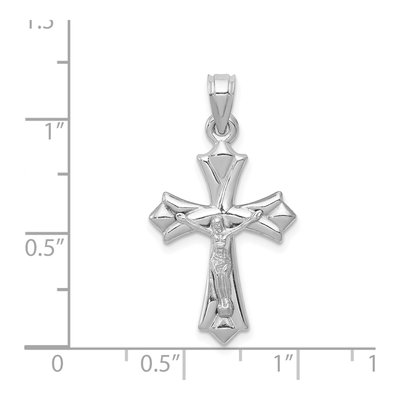 14K White Gold Reversible Crucifix Cross Pendant – view 4