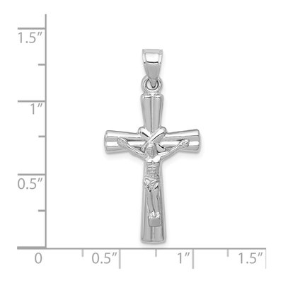 14K White Gold Reversible Crucifix Cross Pendant – view 4