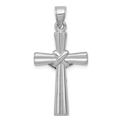 14K White Gold Reversible Crucifix Cross Pendant – view 5
