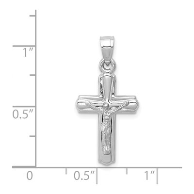 14K White Gold Reversible Crucifix Cross Pendant – view 4