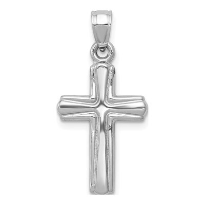 14K White Gold Reversible Crucifix Cross Pendant – view 5