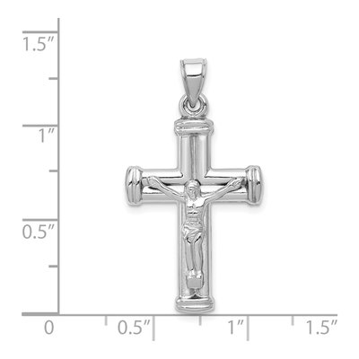 14K White Gold Reversible Crucifix Cross Pendant – view 4