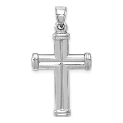 14K White Gold Reversible Crucifix Cross Pendant – view 5