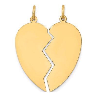 14K Yellow Gold 2-Piece Heart Set Charm
