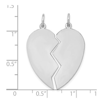 14K White Gold Heart Set Charm – view 3