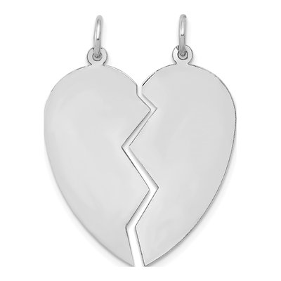 14K White Gold Heart Set Charm