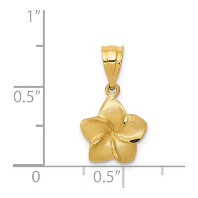 14K Yellow Gold Plumeria Pendant – view 4