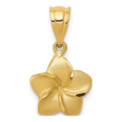 14K Yellow Gold Plumeria Pendant