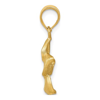 14K Yellow Gold Diamond-Cut Plumeria Pendant – view 3