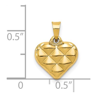 14K Yellow Gold 3-D Heart Pendant – view 4