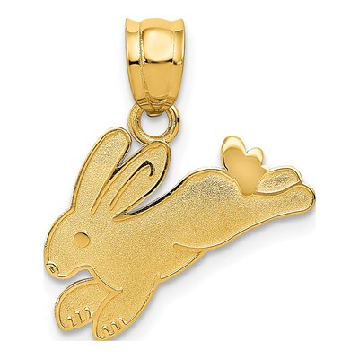 14K Yellow Gold Rabbit Pendant
