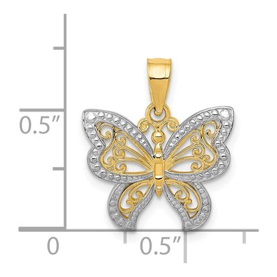 14K Yellow Gold Butterfly Pendant – view 4