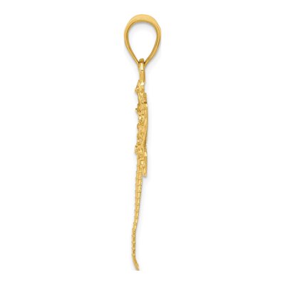 14K Yellow Gold Diamond-Cut Dragonfly Pendant – view 3