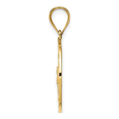 14K Yellow Gold Filigree Diamond-Cut Charm – view 3