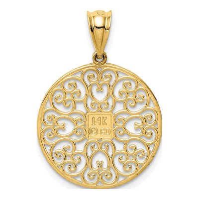 14K Yellow Gold Filigree Diamond-Cut Charm – view 5