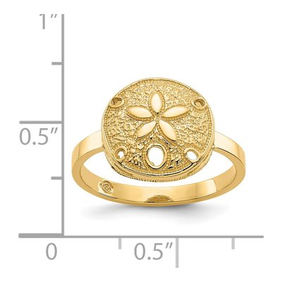 14K Yellow Gold Sand Dollar Ring – view 4
