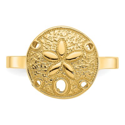 14K Yellow Gold Sand Dollar Ring – view 6